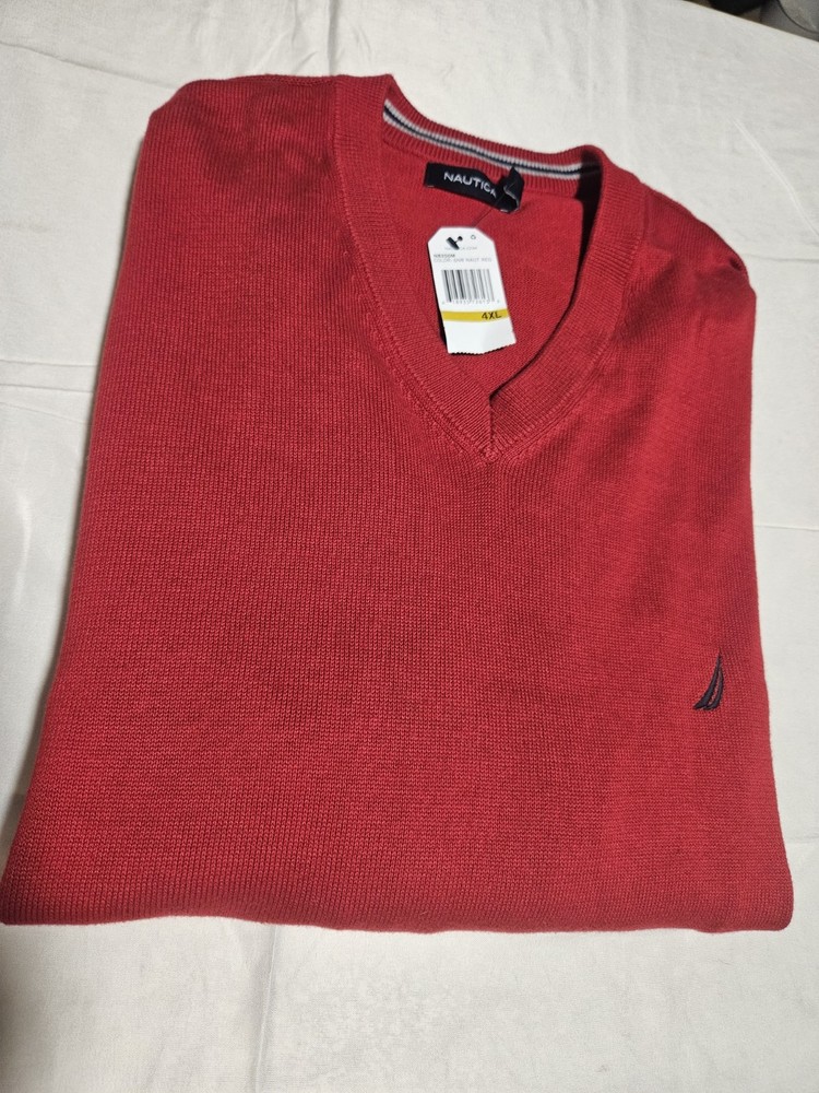 Nautical Mens Long Sleeve Red Pullover Sweater Size 4xl New with Tags