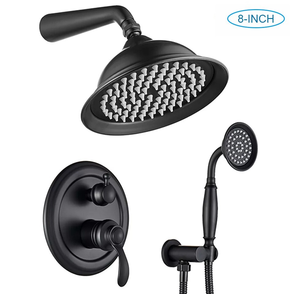 Matte Black Shower Faucet Set 8