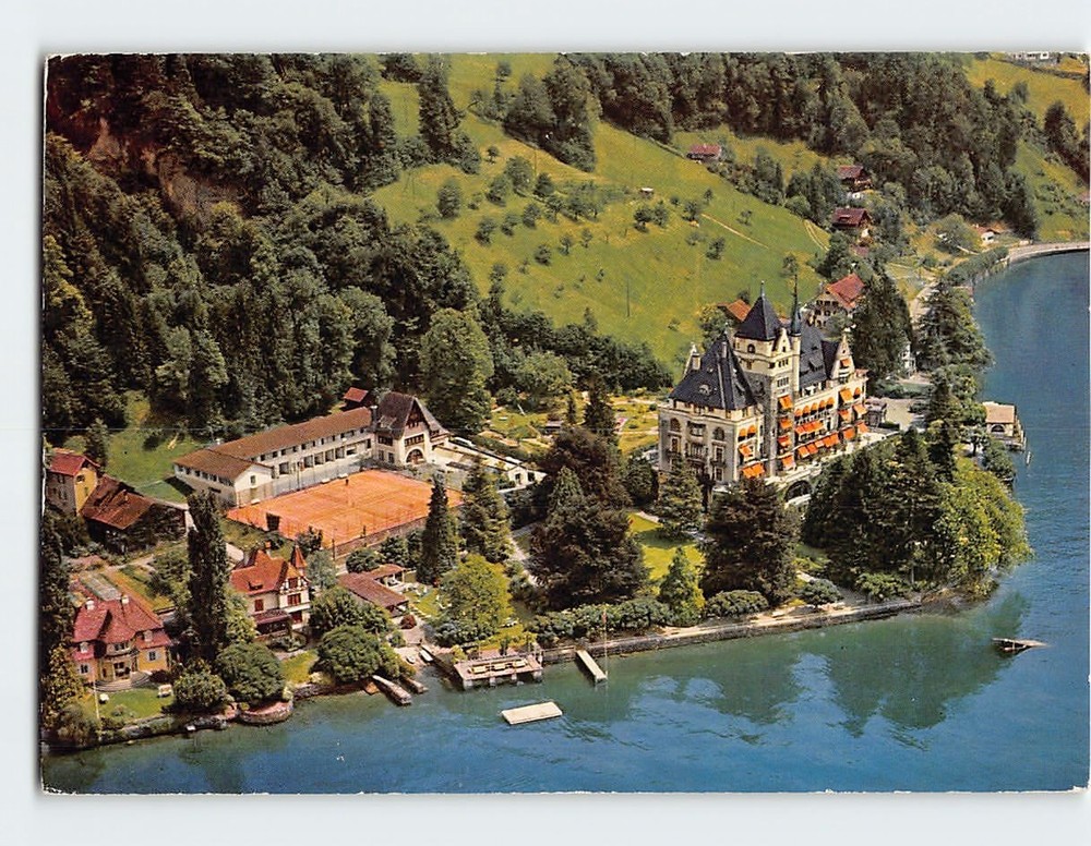 Postcard Aerial View Park Hotel Vitznau Lake of Lucerne Switzerland
