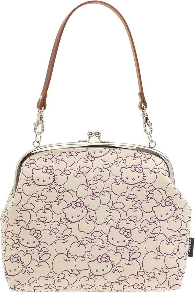 Sanrio Hello Kitty Metal Clasp Bag Apple Purple Women Japan Limited