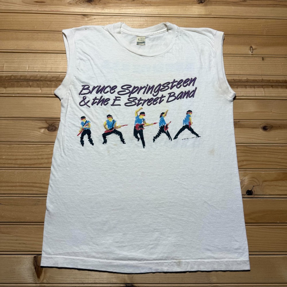 Vintage 1985 Bruce Springsteen E Street Band Sleeveless T-Shirt USA Youth Large