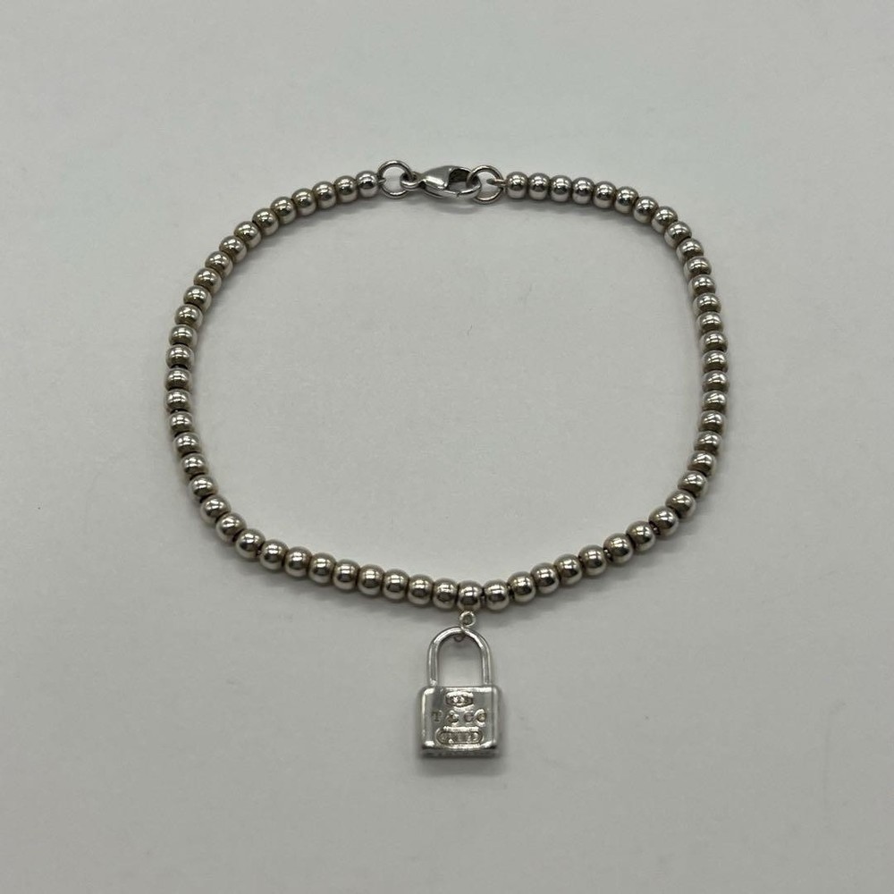 Tiffany 1837 Rock Bead Bracelet in Sterling Silver SV925 Pre-Owned