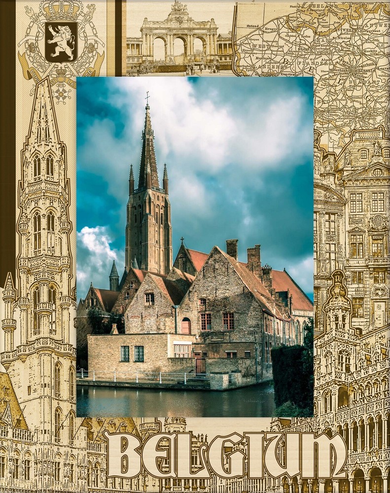 Belgium Laser Engraved Wood Picture Frame Portrait (4 x 6)