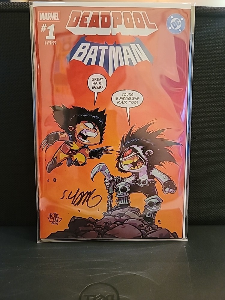 Deadpool Batman #1 Skottie Young Signed Exclusive Marvel Dc 2025 Lobo