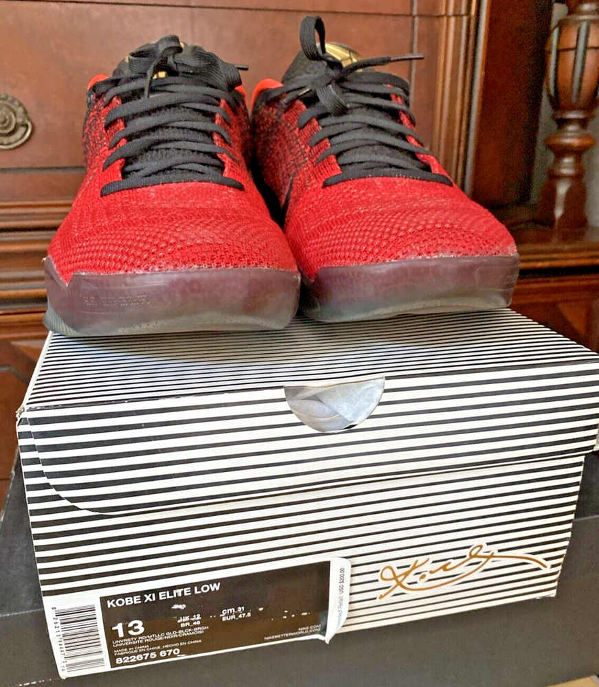 Nike Kobe 11 Elite Achilles Heel 2016 Size 13 Red Black Infra Orange 822675-670-image