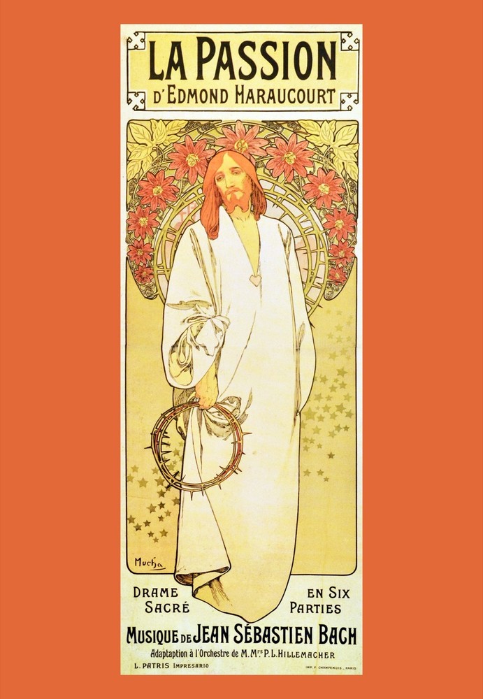 Decor poster.Interior design Art Nouveau.Christ Passion in French.6235