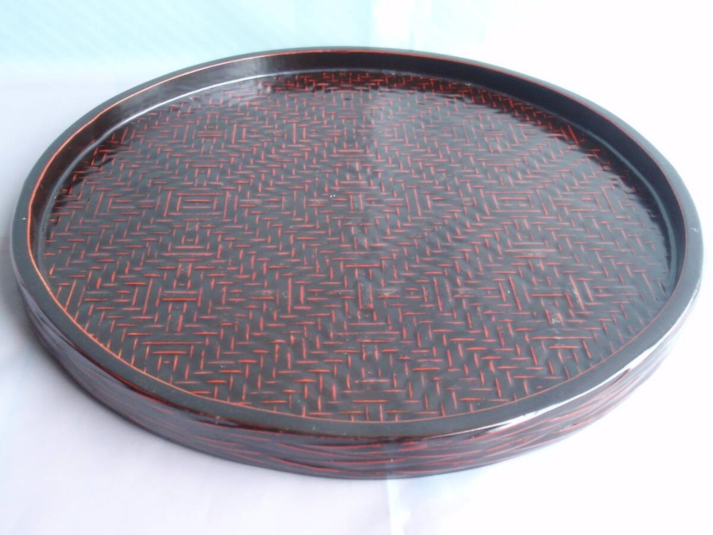Lacquered Tray Sweet Tray Rantai Lacquerware Traditional Craft Diameter 24.0 cm