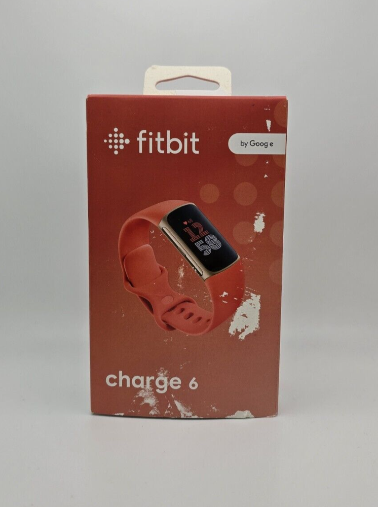 Fitbit Charge 6 Bluetooth Activity Tracker - Champagne Gold Case / Coral Band