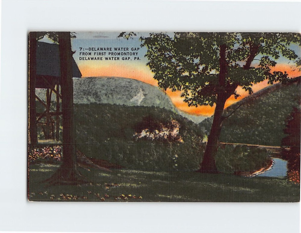 Postcard Delaware Water Gap From First Promontory Delaware Water Gap PA USA