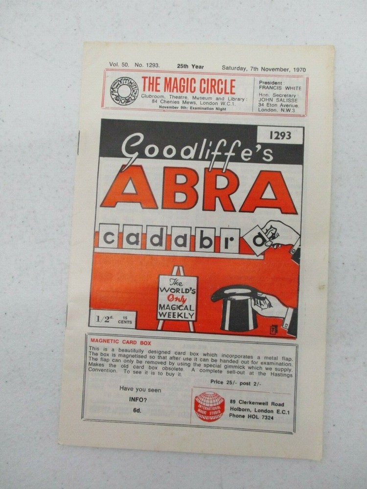 Goodliffe's Abracadabra Magic Magician Magazine Vol 50 No 1293 November 7, 1969-image
