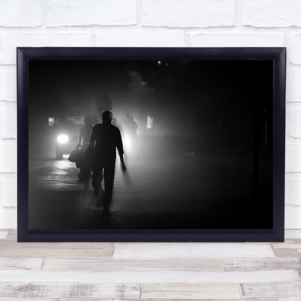 Spiritless India People Car Backlight Backlighting Shadow Road Street Art Print