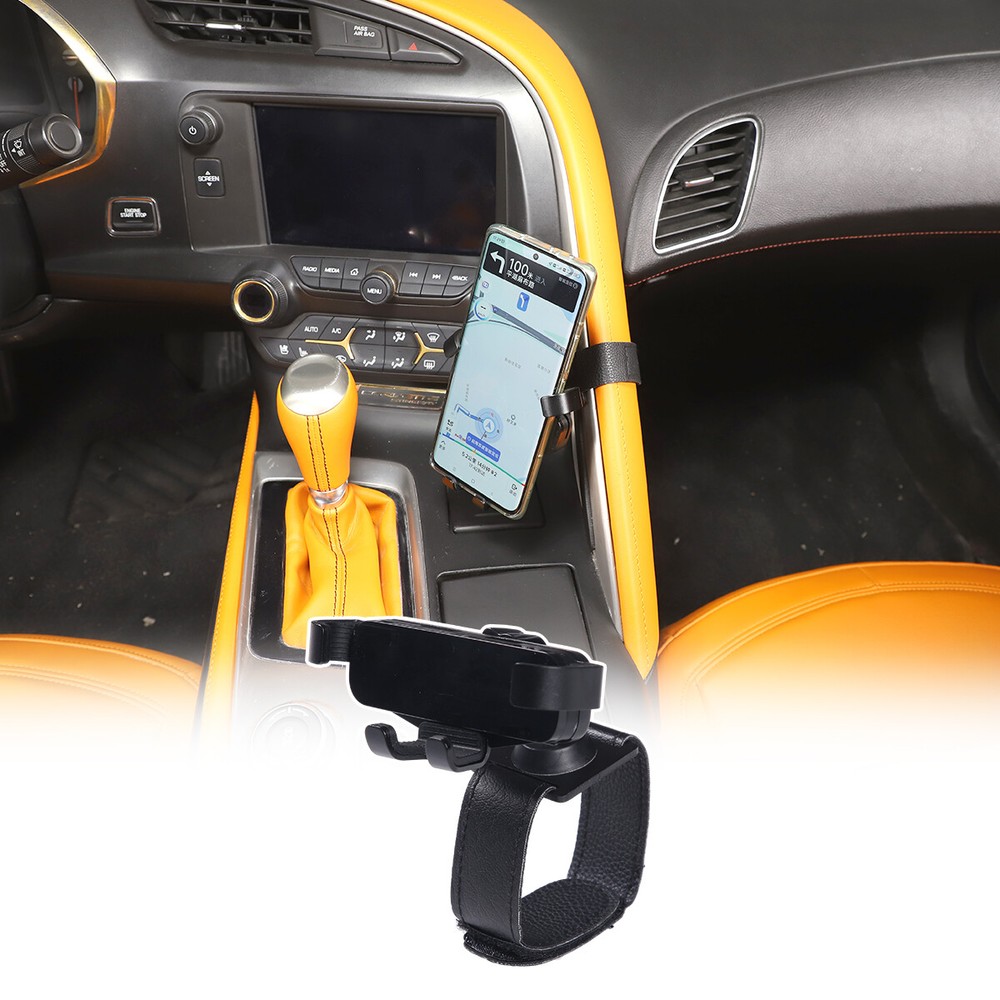 Center Console Gear Side Handle Mobile Phone Bracket For Corvette C7 2014-2019