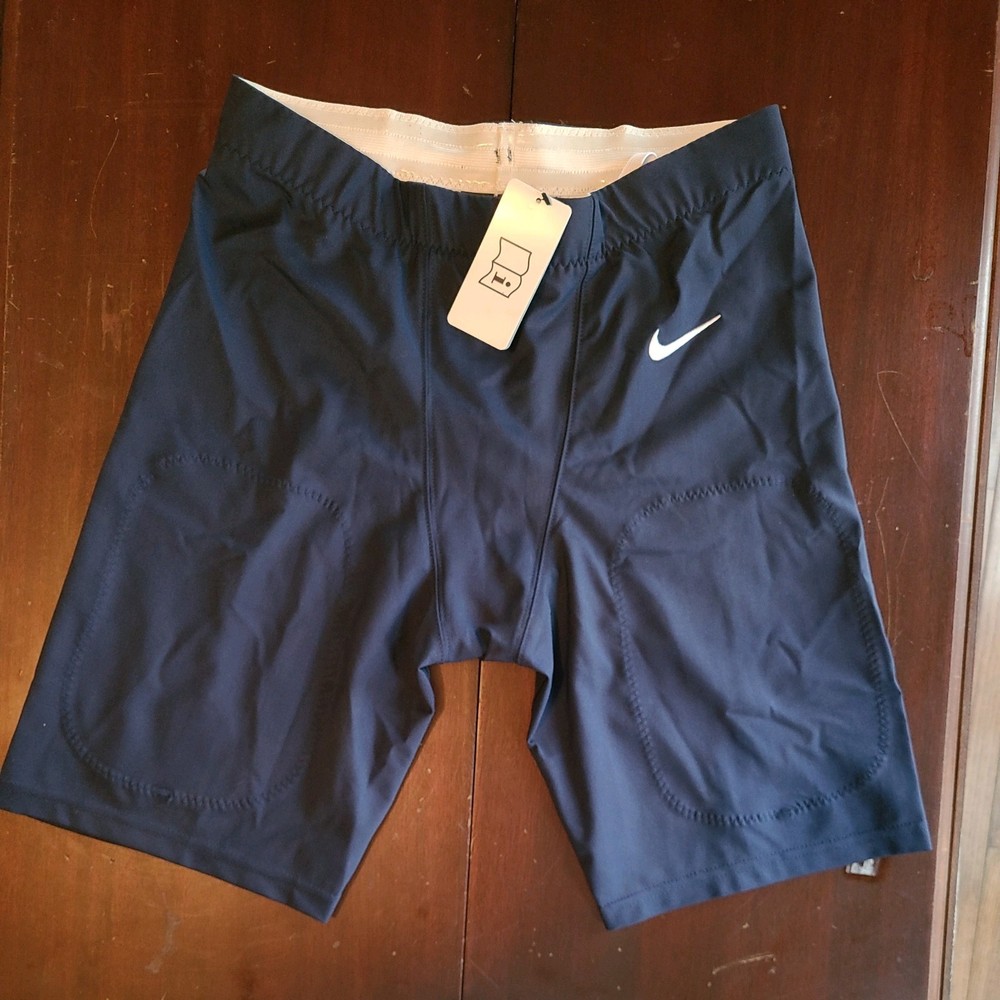 Nike Team Half Tight Mens Sz L Dri-Fit Running Compress Shorts CV2727 Navy Blue