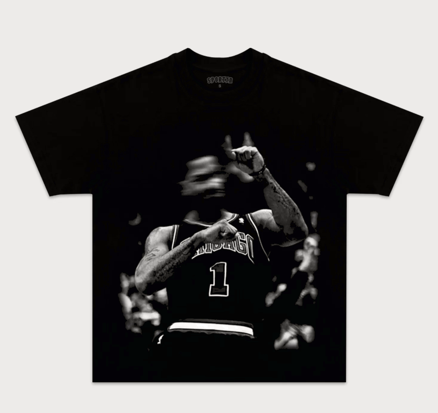 Derrick Rose Graphic T Shirt 100% Cotton Basketball Star Tee