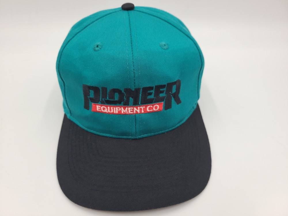 Vintage Pioneer Equipment Co Company Snapback Hat Cap Farm Men Women Blue Black