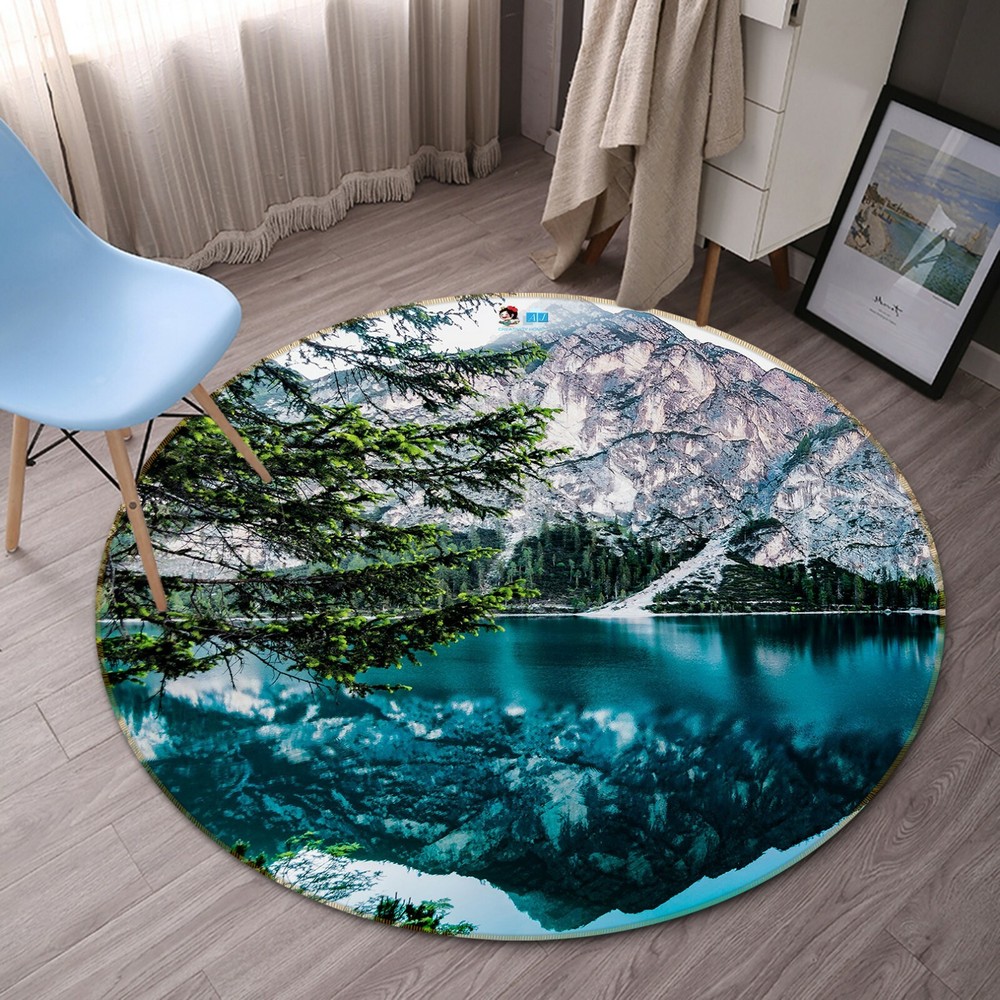 3D Mountain Lake Tree NAO5874 Game Rug Mat Elegant Photo Carpet Mat Fay