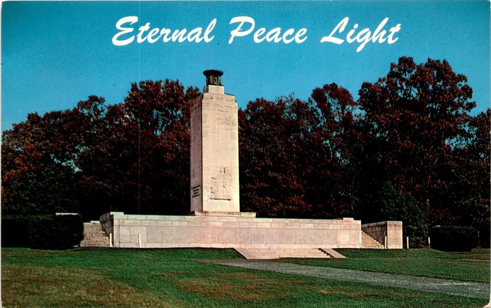 Eternal Peace Light, Gettysburg, Pa, President Franklin D. Roosevelt, Postcard