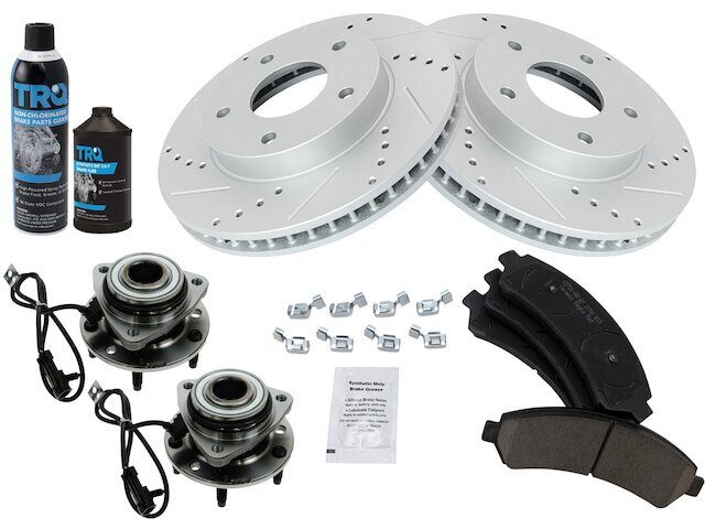 Front Brake Pad and Rotor and Wheel Hub Kit fits Chevy S10 1998-2004 4WD 36FJSN