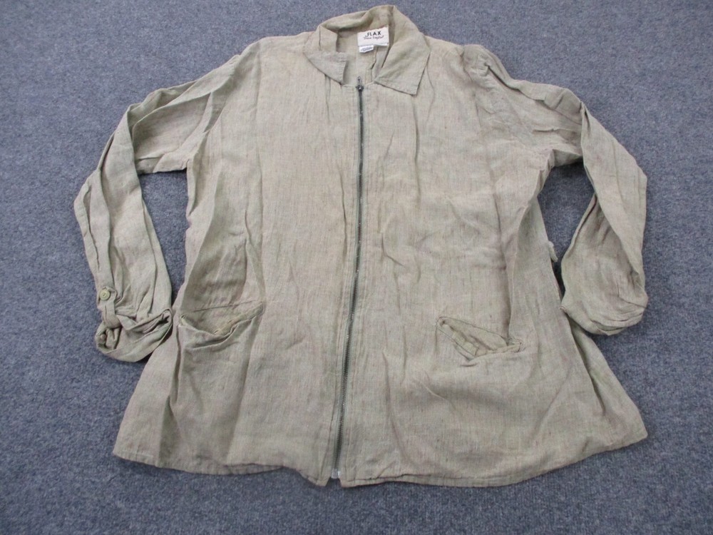 Flax Jacket Adult L Beige Lightweight Jeanne Engelhart Linen Outdoors Womens