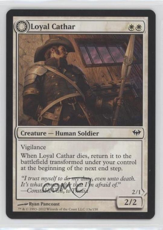 2012 MTG Dark Ascension Loyal Cathar Unhallowed #13 Card 2k3