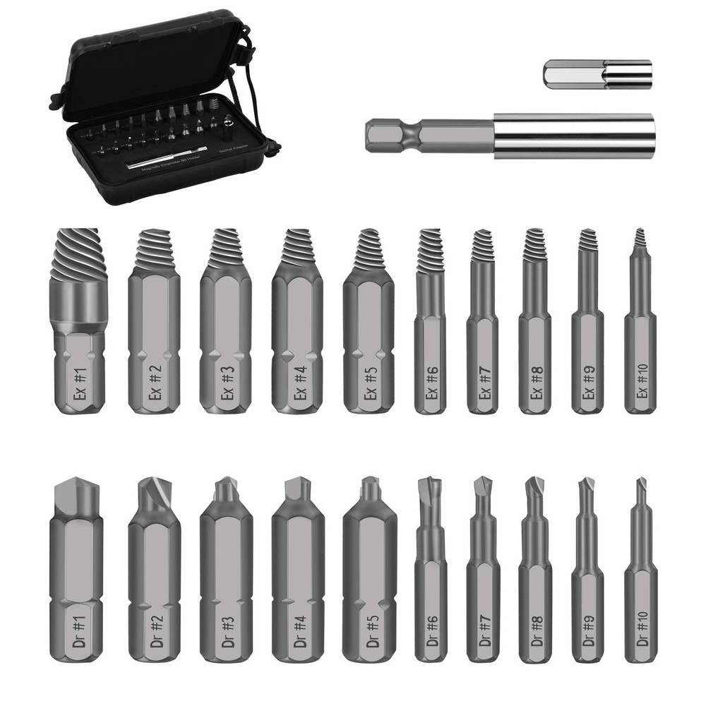 Damaged Screw Extractor Set 22PCS for Broken Bolts & Stripped Screws