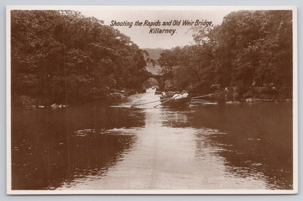 Killarney Ireland Old Weir Bridge Rapids Real Photo Postcard RPPC Milton Series