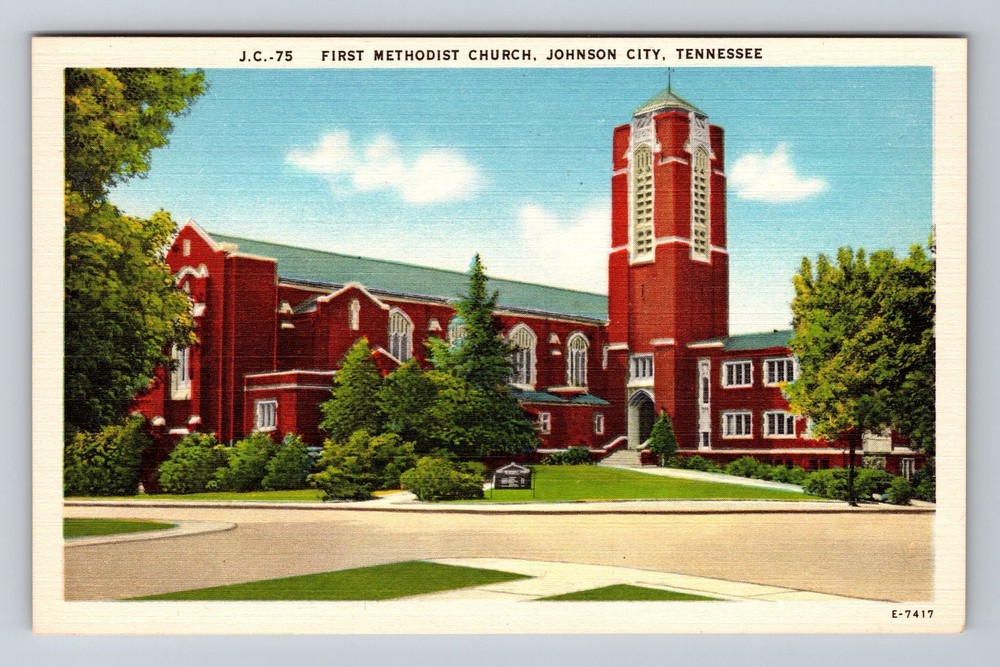 Johnson City TN-Tennessee First Methodist Church Vintage Postcard Standard