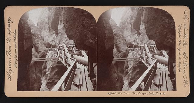 Photo:Box Canyon Colorado 1900s Narrow Canyon Bridge Stereoview