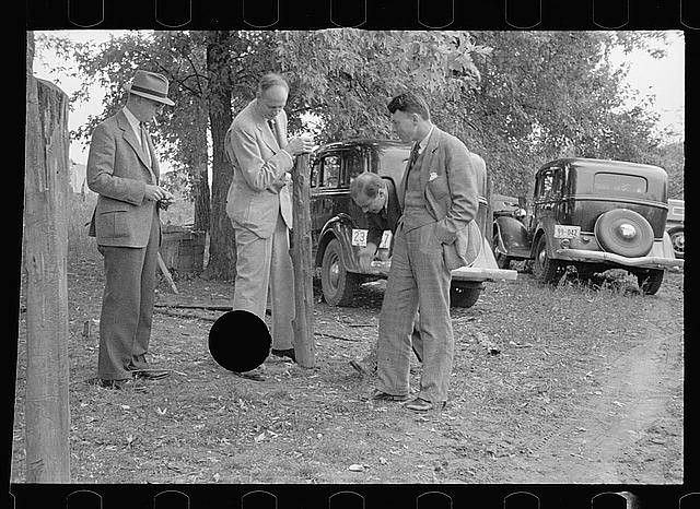 Greenbelt Maryland 1930s Officials at Resettlement Administration Cars