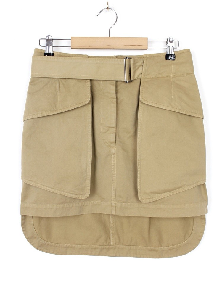Dries Van Noten Vintage Beige Pockets Mini Skirt, Size 36