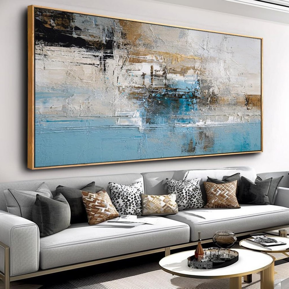 Wall Art Abstract Canvas Painting Blue Fantasy Colorful Wall Decor Modern Art...