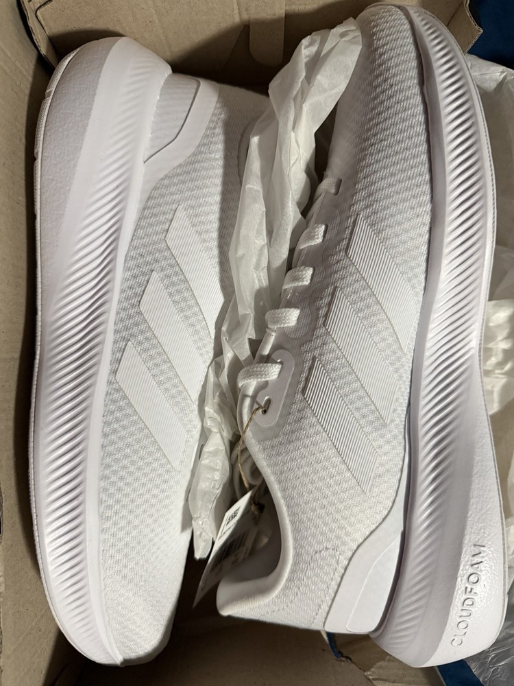 NIB Adidas Runfalcon 3.0 W White On White (Solid White) Women’s 8.5 - Box Damage