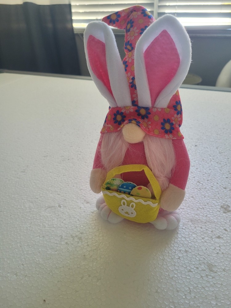 Spring Bunny Gnome Easter Rabbit Weighted w/Bunny Ears 12