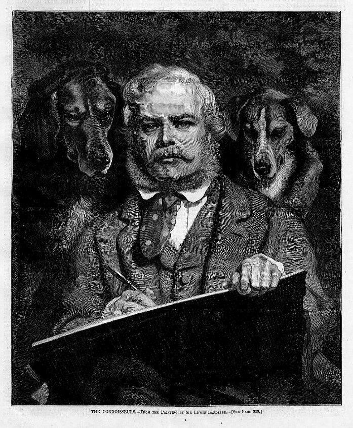 SIR EDWIN LANDSEER CANINE PAINTINGS, ARTIST, DOGS PRINT