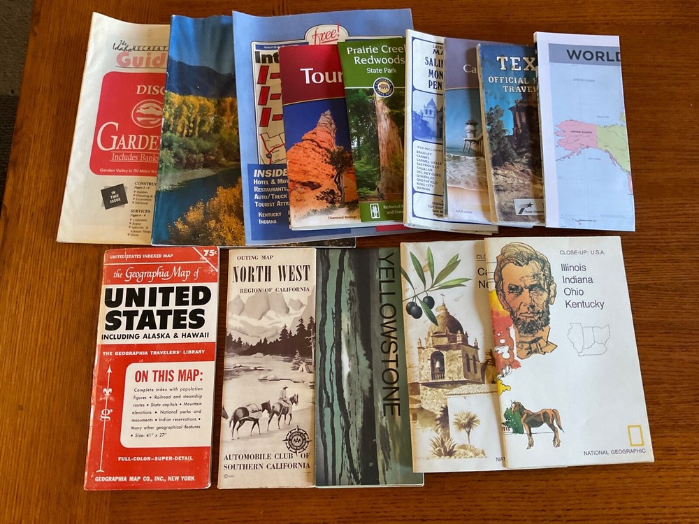 Lot of 14 Vintage Western Travel Maps