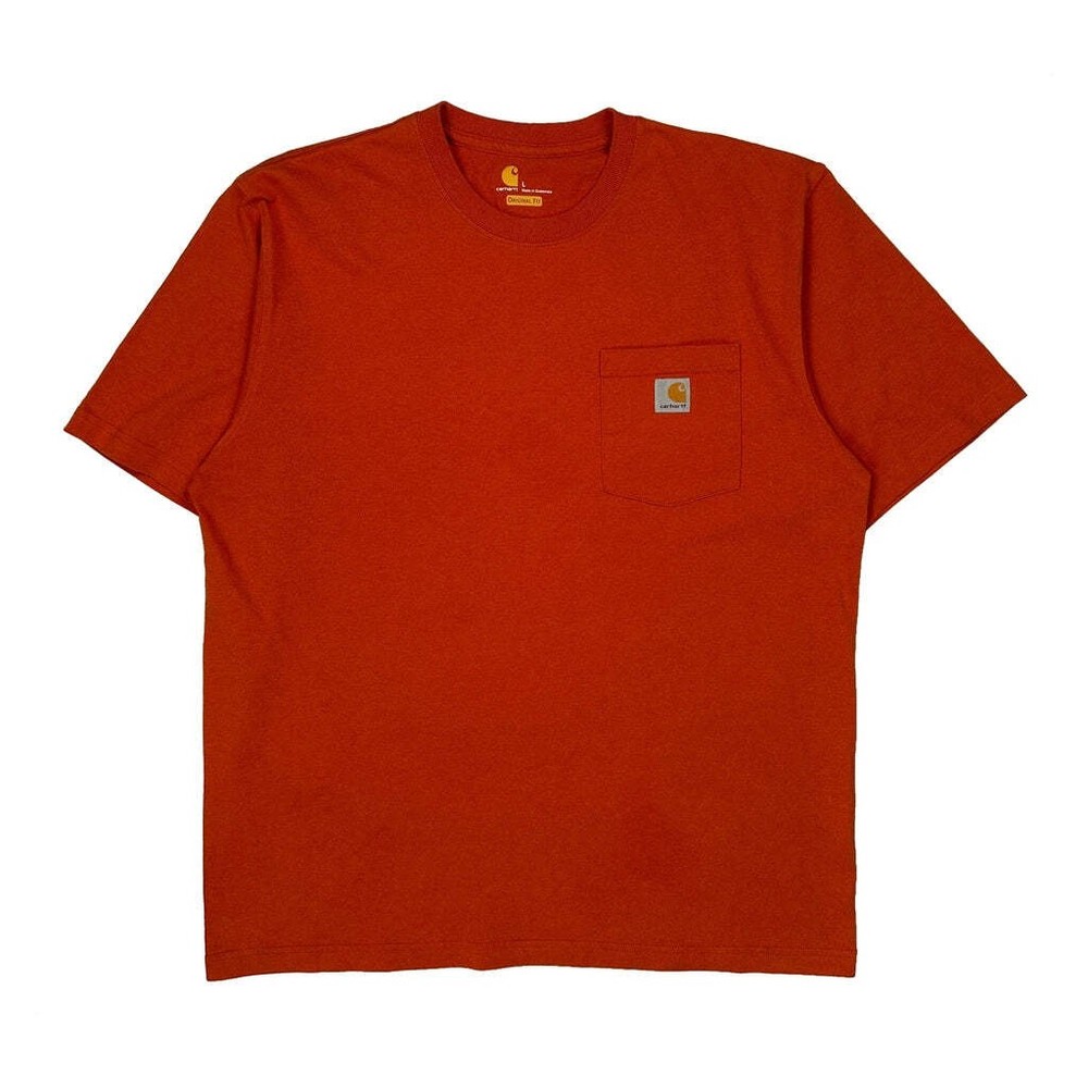 Carhartt T-Shirt - Large Orange Cotton