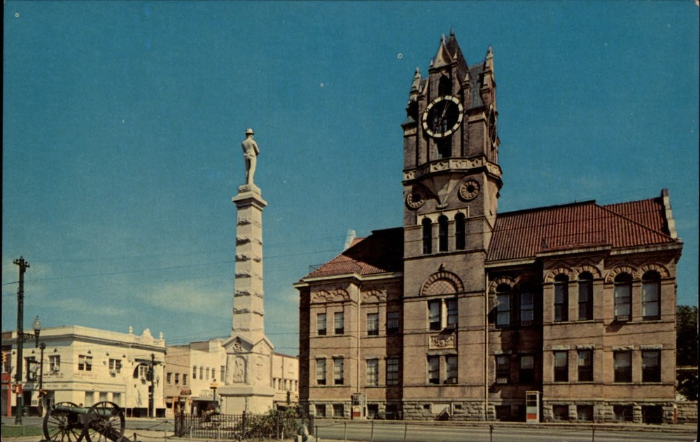 Anderson South Carolina Court House Square Civil War monument vintage postcard