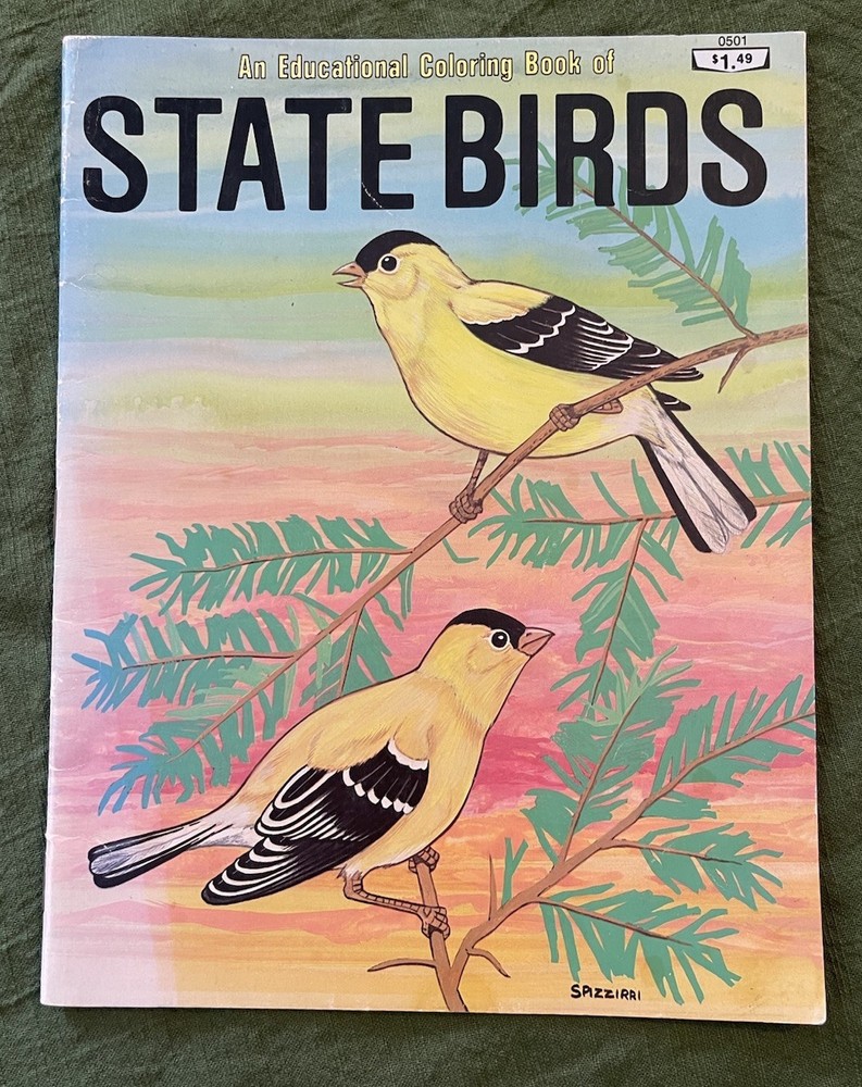 1983 - An Educational Coloring Book of State Birds - Paperback - Almost Unused