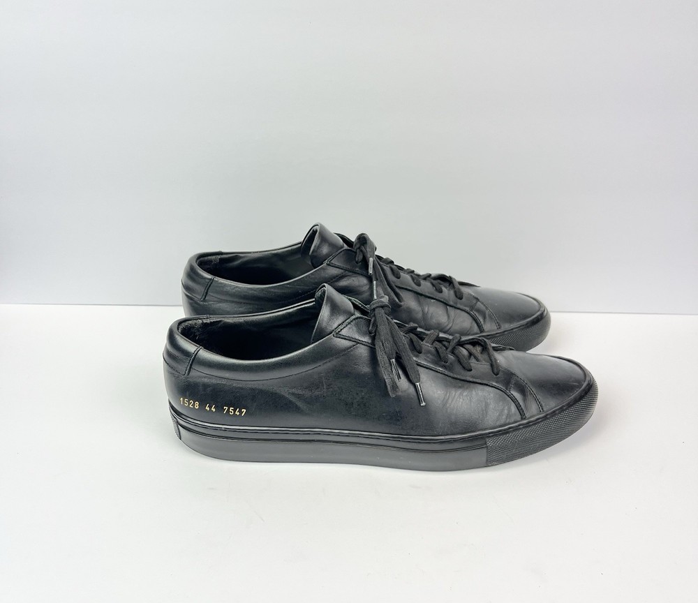 COMMON PROJECTS Achilles Black Leather Sneakers Men’s US 11 EUR 44 Made In Italy-image