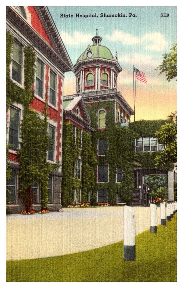 1940s Elegant State Hospital Building Shamokin Pennsylvania Vintage Postcard