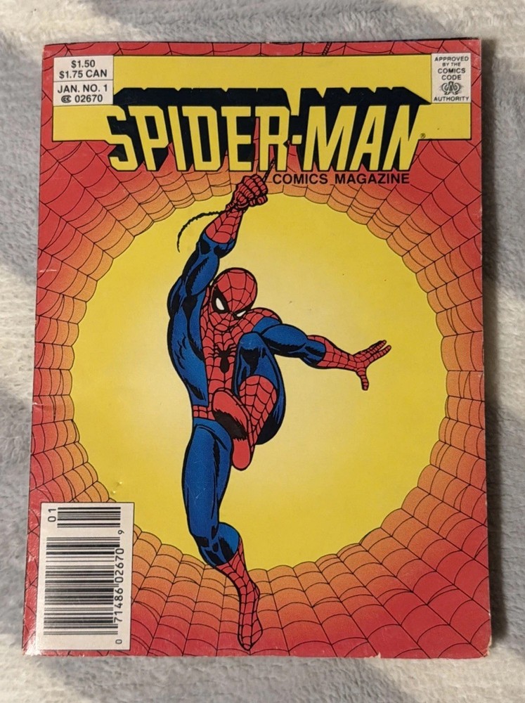 🔥1987 Marvel Comics Spider-Man Magazine #1 Copper Age VG+ Kingpin Doc Oc 👀🕷️