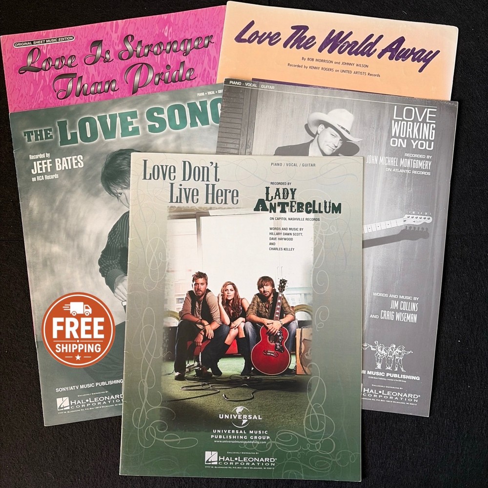 Country Love Songs Sheet Music Bundle Lot of 7 Piano Vocal Guitar PVG
