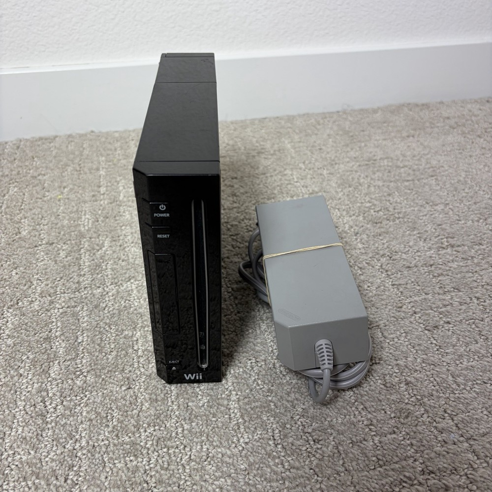 Nintendo Wii Video Game Console RVL-001 Black - Tested Console & Power Cord