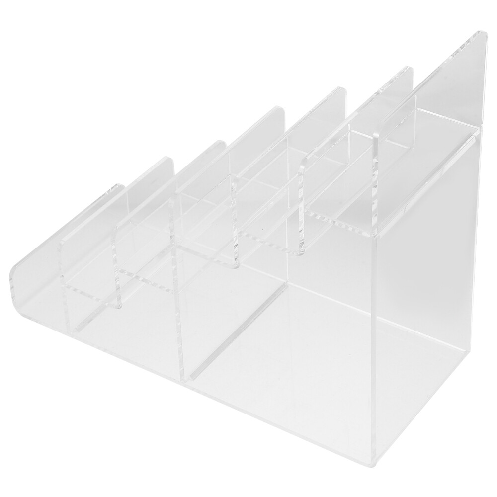 Acrylic Tiered Stand Wallet Display Holder Trapezoid Organized Storage Rack