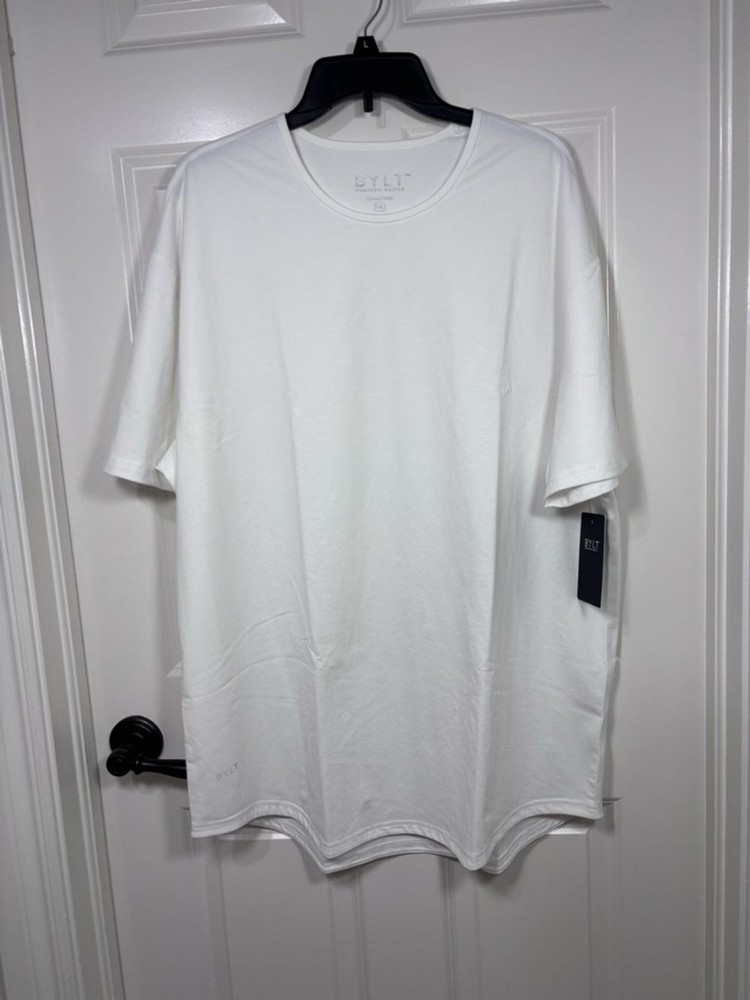 BYLT Premium Basics Signature Drop Cut Short Sleeve Tee Shirt Men’s XXL White