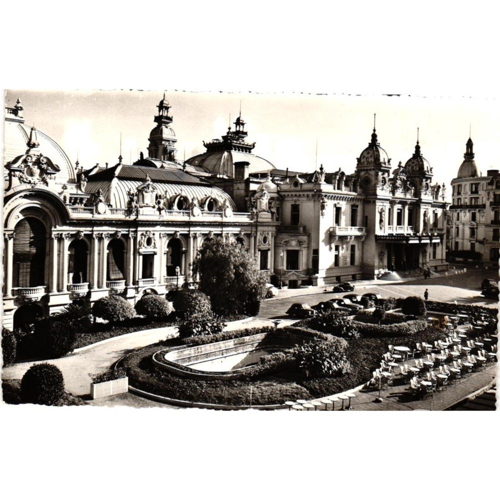 Vintage Monte Carlo Le Casino Photo Postcard Black and White Scenic View