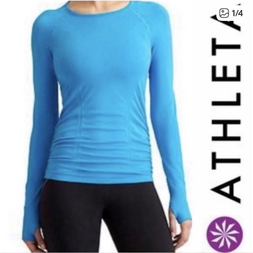Athleta Vibrant Blue Fastest Track Long Sleeved Performance Top Women’s M