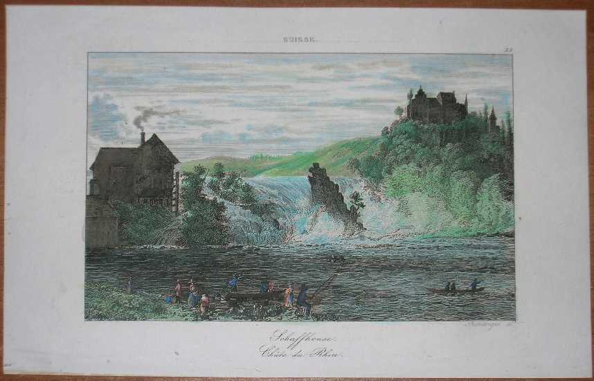 1838 print RHINE FALLS, SCHAFFHAUSEN, SWITZERLAND (33)