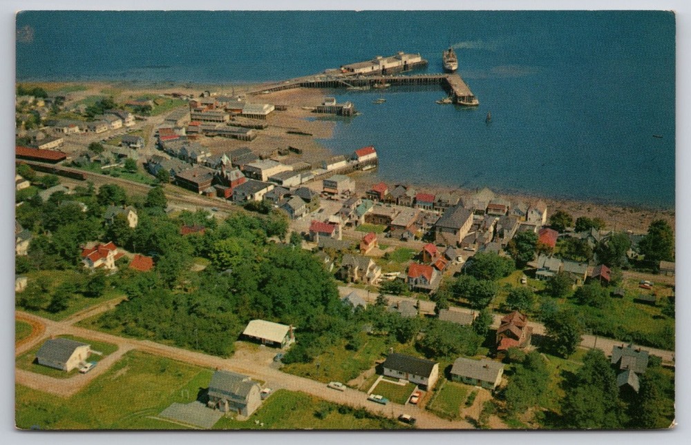 Digby Nova Scotia Aerial Waterfront S.S. Princess Helene Ferry Postcard