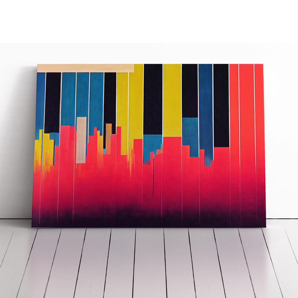 New York City Abstract Skyline Vol.2 Canvas Wall Art Print Framed Picture Decor